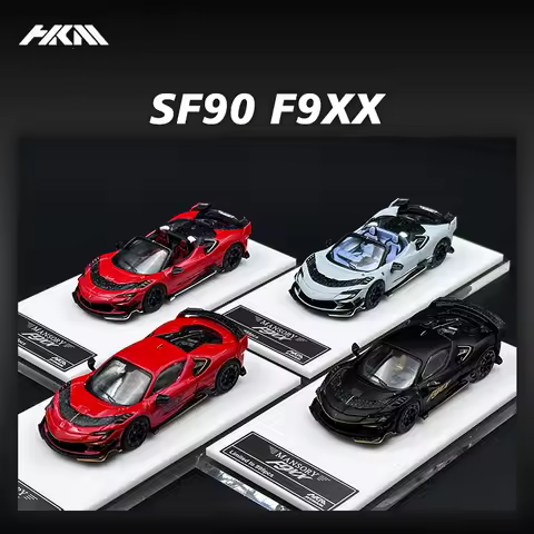HKM In Stock 1:64 SF90 F9XX Modified Version Diecast Diorama Super Car Model