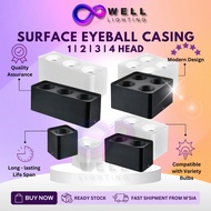 Lampu Permukaan Surface Eyeball Casing Spotlight Replaceable LED GU10 Bulb Lampu Downlight Light Fix