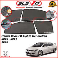 ELEVO Honda Civic FD 2007 to 2011 Magnetic Custom Fit Sunshade Magnet Shade Sun Protection 4pcs