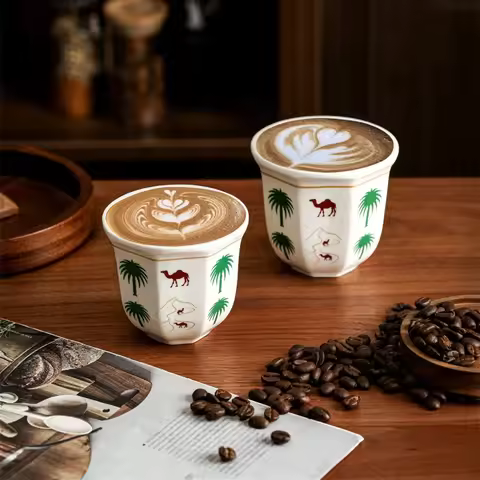 Middle Eastern Espresso Cup Ceramic Cup, Single Cup Hand-held Retro Home Creative Souvenir Desert Ca