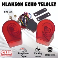 Klakson Echo Telolet double 2 kepala keong Gema 8 18 22 Suara bisa untuk motor beat scoopy vario mio dll mobil pickup avanza xenia l300 grand max dll 12 v / Klakson Double Keong 12 24 V Waterproof  Bisa Untuk Truk Bus Dan Kendaraan Besar Lainya