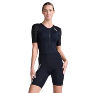 2XU Women's Aero Sleeved Trisuit Black/White