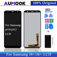 AUMOOK 100% ทดสอบ J4จอ LCD สำหรับ Samsung Galaxy + J6 + J4 Plus J610 J415F J415หน้าจอ LCD สำหรับ J4 Samsung + J6 + จอแสดงผล LCD แบบสัมผัสหน้าจอ