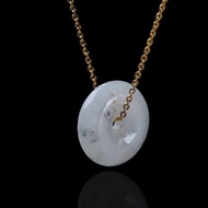 【願‧平安】冰種烏雞翡翠平安扣項鍊 | 天然緬甸A貨翡翠 | 送禮