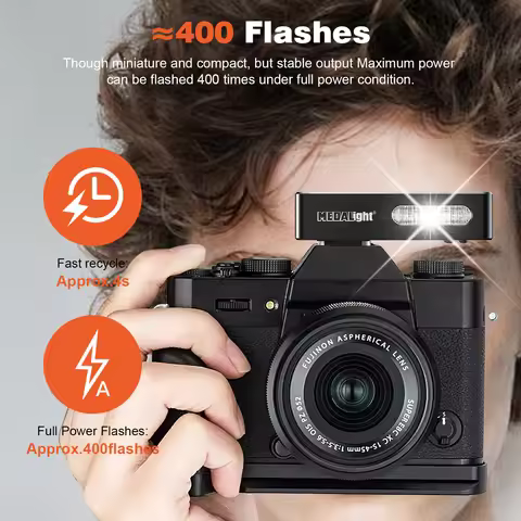 Medalight F20 Mini Camera Flashlight Speedlite Rechargeable for Ricoh GR4/GR3/GR3X for Fuji/Sony/Nik