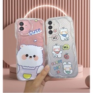 Samsung A24 A54 A34 A14 A04 A04E A34 S21 FE Silicone Case Clear Wave Pattern