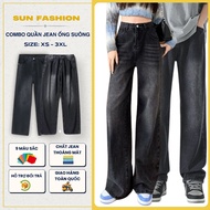[COMBO of 2 jeans T9+117 FOR SALE] SUN shape hacked straight-leg jeans, extremely flattering