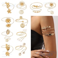 CRAFT Opening Arm Bracelet, Metal Gold Color Wide Open Bangle, Glamorous Adjustable Multi Style Fash