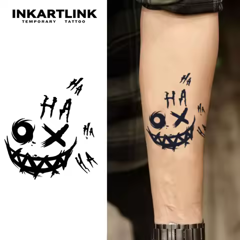 Smiley face Temporary Tattoo,Lasts To 15 Days New Technology Magic Waterproof Semi Permanent Sticker