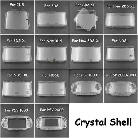 Clear Crystal Hard Protective Shell For PSP PSV GBA SP NDSL DSi NDSi XL 3DS XL New 3DS LL Anti‑Scrat