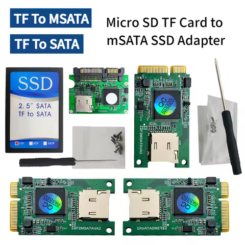 Micro SD TF Card to mSATA SSD Adapter Micro SD TF Card to MSATA/SATA TF Card Rearder Adapter for PC 