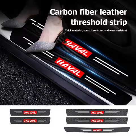 Car Carbon Fiber Door Sill Anti-Scratch Guard Sticker Accessories For Haval H6 F7 H9 H2 Jolion F7X F