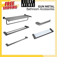 SAVIO collection Gun Metal Colour Stainless Steel Bathroom Accessories For Toilet - Bathroom Corner 