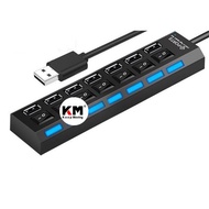 Micro USB 2.0 Hub 7 Ports High Speed Hub With on/off Switch USB Splitter