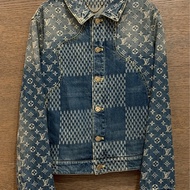 LV nigo藍色拼接牛仔外套