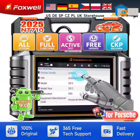 FOXWELL NT710 fit for Porsche OBD2 Diagnostic Scan Tool Full System Code Reader with Bi-Directional 