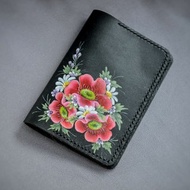 Black leather passport holder Custom passport cover Passport case leather wallet