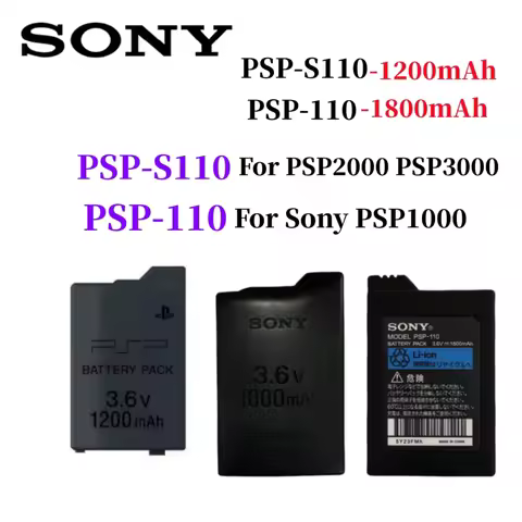 Original 1200mah 1800mAh Battery for Sony PSP1000 PSP2000 PSP3000 PSP 2000 3000 PSP-S110 PSP-110 Pla