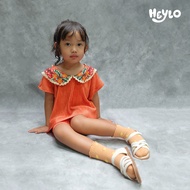 Heylo Kids - Fleur Series - One Set Pleats - Children's Pleated Suit - Mandarin Orange