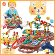 Drill Toy Set 203Pcs Dog-Themed 2D 3D Creative Toolbox Educational Gift for Kids Boys Girls 3-12