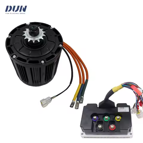 QS138 3000W Peak 9000W 72V 100KPH PMSM Mid Drive Motor with ND72450 DC 200A controller Kits