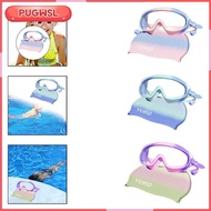 [pugwsl] Swim Goggles with Swimming Cap Swim Glasses Waterproof Portable Professional Anti View Kids