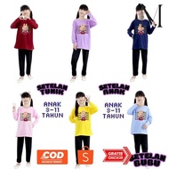 Hjg-7 eq-77 Girls' tunic set with modern pumpkin motif for ages 3-11 years Original