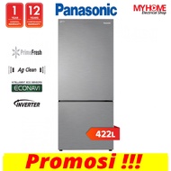 (PENGHANTARAN UTK KL &amp; SELANGOR)  PANASONIC NR-BX421BPSM 422L 2-DOOR BOTTOM FREEZER INVERTER FRIDGE/REFRIGERATOR