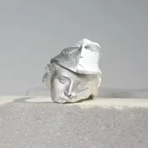 Retro Goddess Athena Half Face Mask Adjustable Open Ring For Men Women Gothic Punk Edgy Copper Jewel