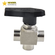 [LUMY] 3 Way Ball Valve 304 Stainless Steel BSPP Female Thread Valve For Water