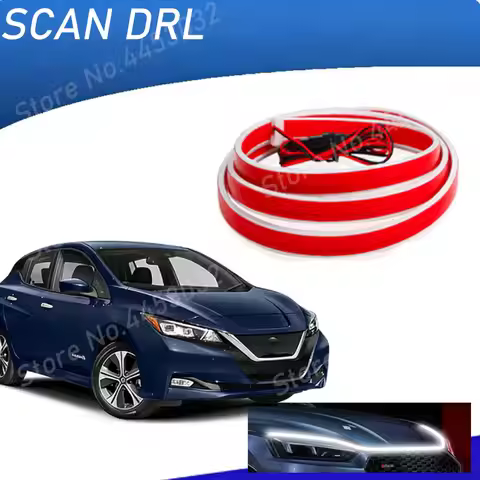New DRL Car Hood Light For Nissan Leaf ZE0 ZE1 MK1 MK2 2010-2024 Scan Starting LED Strips Flexible H