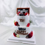 雙層水果 生日蛋糕 造型 客製 卡通 翻糖 結婚 滿周歲 4+6吋 面交