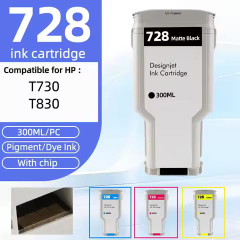 Compatiblefor HP728 Ink Cartridge For HP Designjet HP 728 T730 T830 Inkjet Printer 300ml 4 Colors Pl
