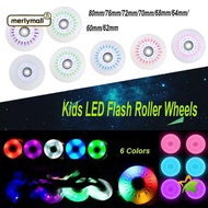 MERLYMALL 4pcs Flash Wheel LED 70mm 68mm 64mm 60mm 62mm Outdoor Inline Skates