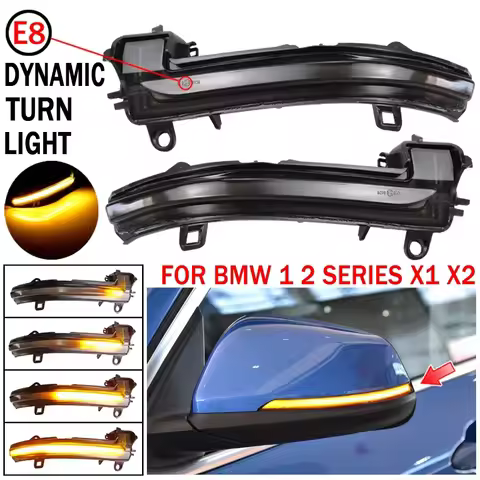 2x LED Side Mirror Dynamic Turn Signal Sequential Light For BMW X1 F48 F49 X2 F40 F45 F46