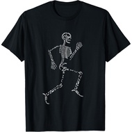 Men's cotton T-shirt Human Skeleton Running Bone Names Anatomy Labels for Geeks T-Shirt Fast Shippin