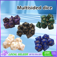 7PCS/Bag Marble Dice D4 D6 D8 D10 D12 D20 Polyhedral Dice DND Dice Set Dungeons and Dragons Game Dic