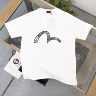 EVISU/Fushen 2026 Early Spring New Style Short-Sleeved T-Shirt Men's Women's Threaded Solid Color Si