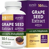 Grape Seed Extract Capsules | 8 Months Dosage | 50: 1 Concentrated Grape Seed Contains 95% Proanthoc