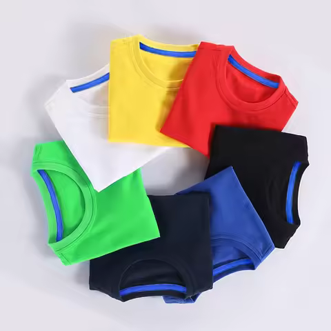 Summer Kids Tops Tees Baby Kids Tshirts Blouse Clothes 24M 2-10Years 10 Colors Solid Children T-shir