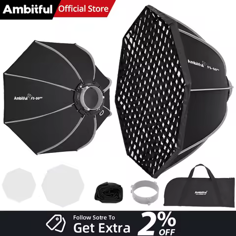 AMBITFUL FS60PROII Fast Setup Bowens Mount Softbox Photography Light Box For Godox Aputure Sokani NA