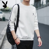 Playboy เสื้อยืดคอกลมผู้ชายแขนยาวแบรนด์เสื้อยืดผู้ชาย