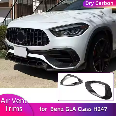Prepreg Dry Carbon Car Front Bumper Fog Lamp Cover for Mercedes-Benz GLA Class H247 GLA250 Sport GLA
