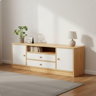 Small Space Friendly Wooden TV Cabinet with Storage Natural Wood Aesthetic Wooden Media Cabinet with