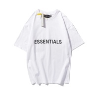 FEAR OF GOD ESSENTIALS เสื้อยืดแขนลายสั้นสามมิติชายหญิงคู่หลวมถนนหมอกสูงยุโรปและสหรัฐอเมริกา