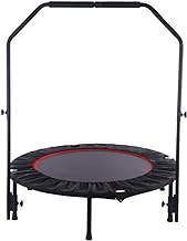 Home Office Round Fitness Trampoline Professional Gym Rebounder for Home 40 Inch Foldable Height-Adjustable Handle Jumping Trampoline For Indoor/Outdoor