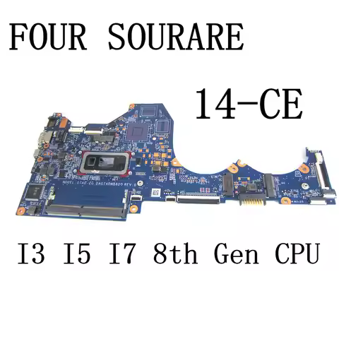 For HP Pavilion 14-CE 14-CE2000 TPN-Q207 Laptop Motherboard with I3 I5 I7 8th Gen CPU DAG7ADMB8D0 Ma