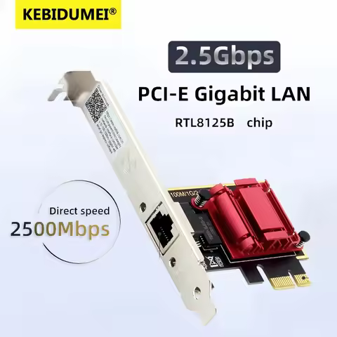 2.5G PCI-E To RJ45 Network Card RTL8125B Chip 100/1000/2500Mbps Ethernet Wired LAN Controller Adapte