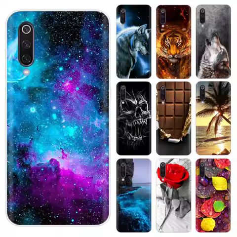 Case For Xiaomi Mi 9 Case Cover Cartoon Silicon Soft TPU Cover For Xiaomi Mi9 Mi 9 SE Case Phone She