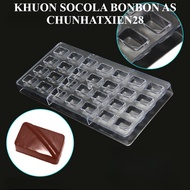 AS Plastic Bonbon Chocolate Mold Pink Cover 28 RECTANGULAR (AKSHOPCAMLE 2417.006)